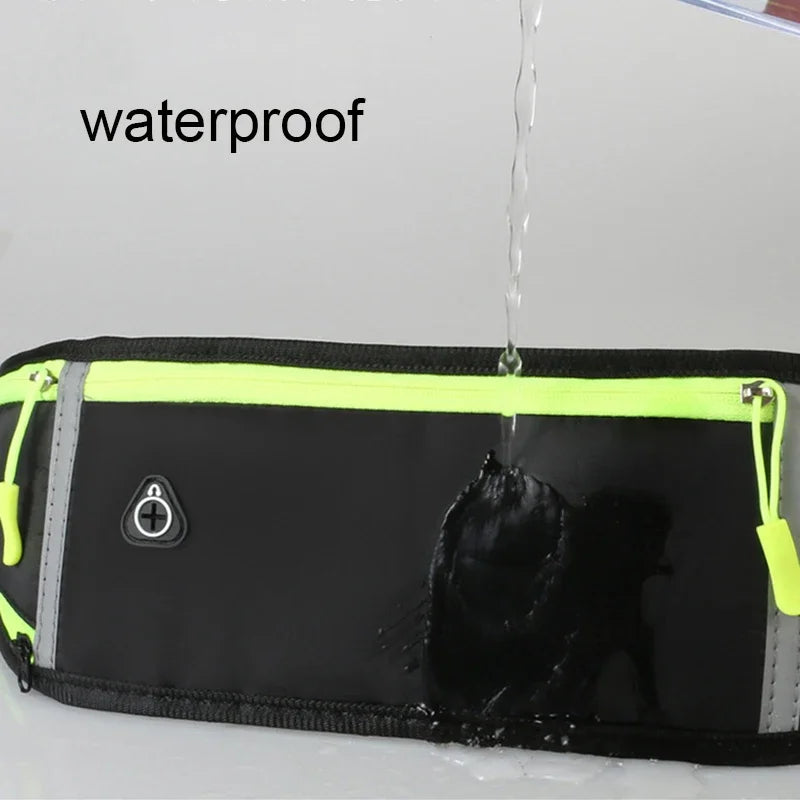 Running Bag Nylon Waist Phone Bag Men Women Waterproof Gym Fitness Bag Hold Water Cycling Phone Case Outdoor Sport Belt Portable